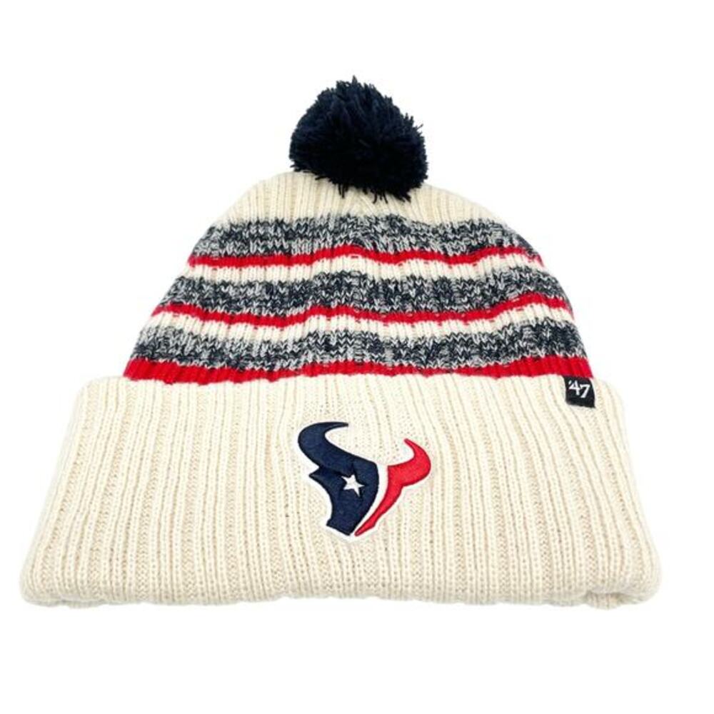 '47 Brand Houston Texans Tavern Cuff Knit Cap Cream Red Adult One Size‎ Fits All